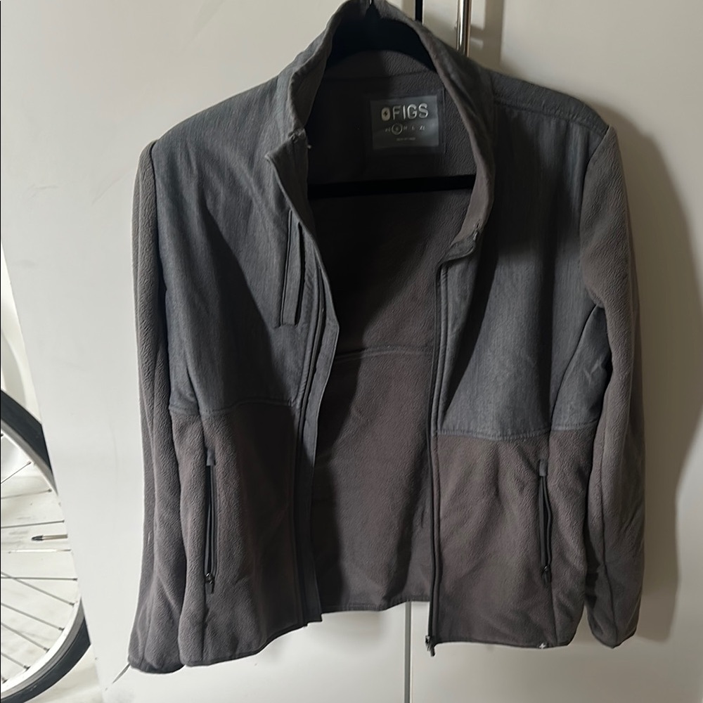 Figs Charcoal Full-Zip Jacket